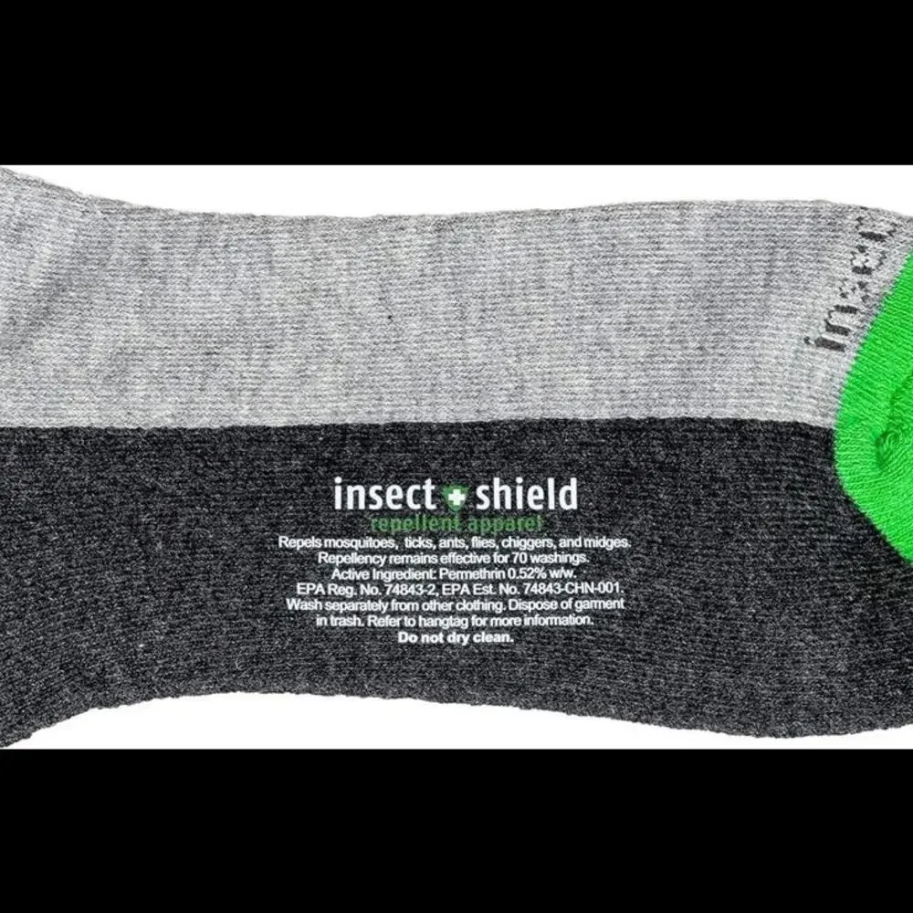 Insect Shield Adult Unisex Gray Crew Socks with Insect Protection Women's 5.5-9 - Picture 3 of 8